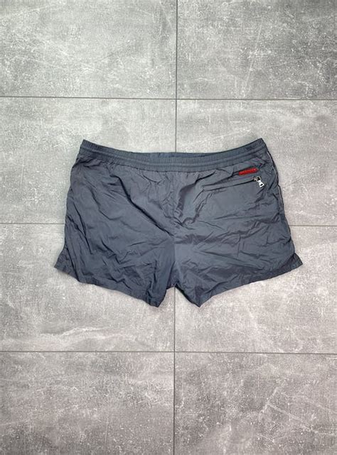 prada swim shorts red label|prada shorts for men.